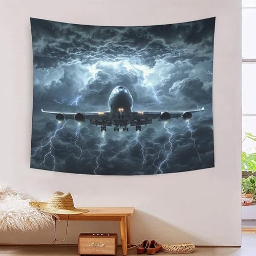 Tapisserie avion 3D tissu mural pour cacher un mur abime de chambre 180cm