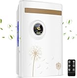 Deumidificatore Casa 2200ML, Deumidificatore Portatile Muffa Silenzioso, Spegnimento Automatico, Sbrinamento Automatico,Timer, Purificazione UV, con Telecomando per Camera da Letto, Bagno, Ufficio