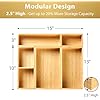 Umilife Drawer Organizer Storage Boxes, 2.5 High Bamboo Drawer Dividers, 5 Rearrangeable Bins for Kitchen, Office Desktop, Clothing, Makeup, vanity, Jewelry