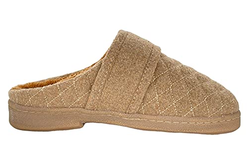 Clarks Womens Quilted Felt Clog Slipper JMS0783T - Soft Plush Terry Lining - Indoor Outdoor House Slippers For Women (6 M US, Tan)2