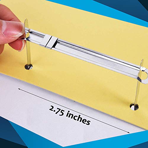 1 Inch Capacity Premium Prong Paper Fastener Complete Set, 2.75 Inch Base With Standard 2-Hole Punch For Home, Work, And School, By Olympx (50 Per Box) #TOP5