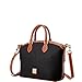 Dooney & Bourke Satchel Handbags for Women, Domed Leather Satchel Bag with Top Handles and Removable Crossbody Strap - Black