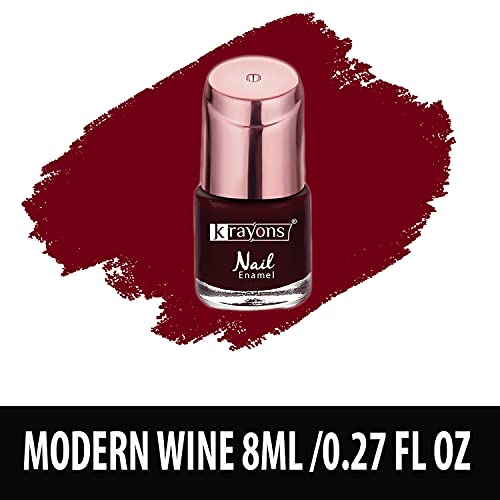 Image of Krayons Crazy Gel Nail Enamel, Waterproof, Longlasting, 8ml Each, Multicolor, Pack of 3 (Coral Peach, Apple Red, Modern Wine)