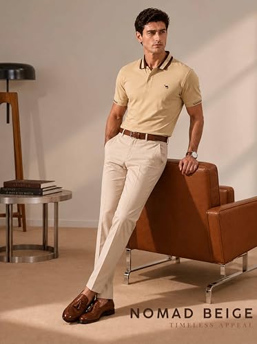 Image of Men's Polo - FYLTR Men's Regular Fit Polo T-Shirt with Contrast Tipping Collar - 100% Cotton | Soft Handfeel | Casual T-Shirts for Men