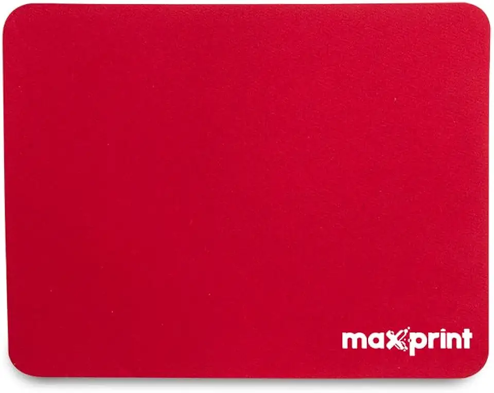 Maxprint Base para Mouse Mini – Vermelha – Revestimento em Tecido – Base Antiderrapante – Ideal para Escritório e Notebook