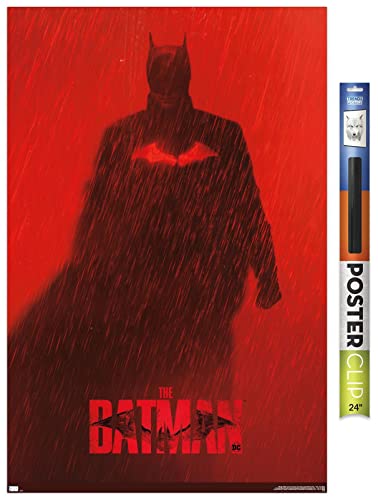Trends International DC Comics Movie The Batman - Batman Teaser One Sheet Wall Poster, 22.375" x 34", Premium Poster & Clip Bundle