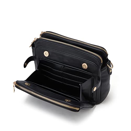 Crossbody Bags For Women Three-Layer Shoulder Bag Vegan Leather Multiple Compartments Handbag Purses Satchel Hobo Clutch 2023 #TOP5