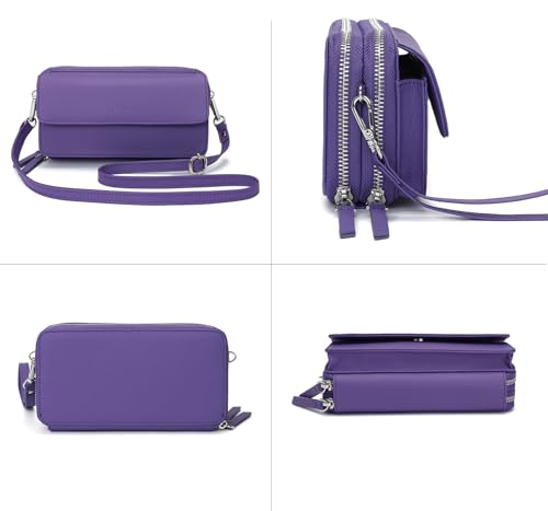 Image of Lanyani RFID Crossbody Wallet Wristlet Purse with Phone Pocket For Women Vegan Leather