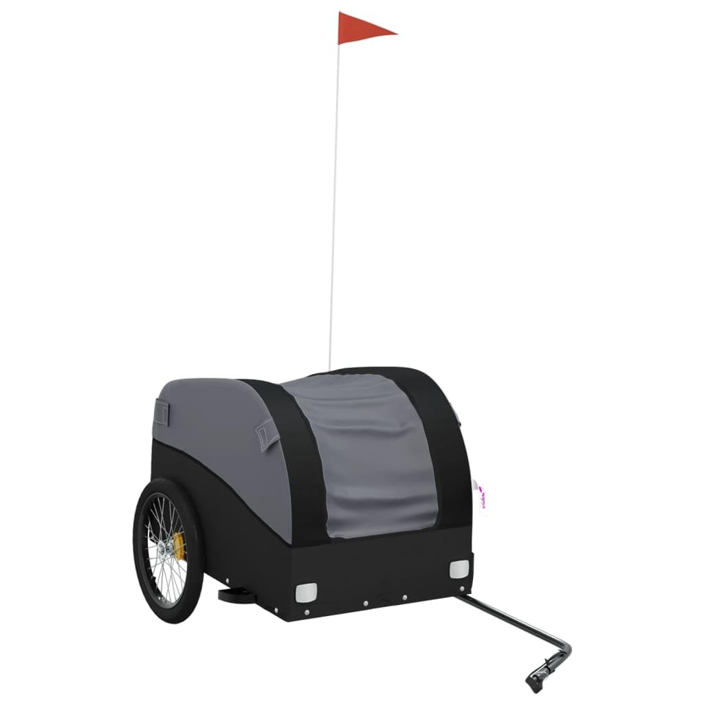 Remolque de carga de 30 kg para bicicleta, de hierro y tela Oxford, con bandera de seguridad