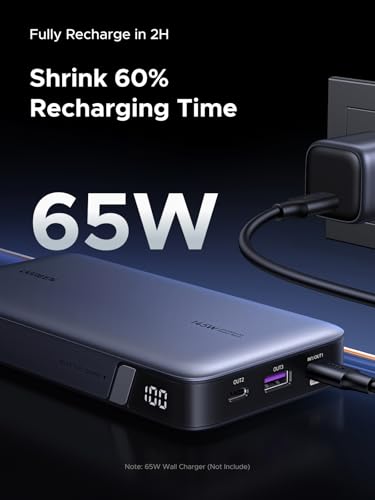 Image of UGREEN PB205 145W Power Bank 25000mAh Portable Charger USB C 3-Port PD3.0 Battery Pack Digital Display, 65W Fast Recharge, Compatible with MacBook Pro,Laptop, iPhone 14 Series, Samsung