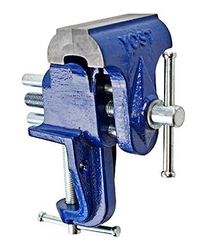 Yost Vises Cov-3 Clamp-On Vise | 3 Inch Jaw Width Portable Vise | Made From Gray Iron Casting | Blue #TOP4
