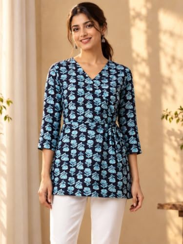 Image of feranoid Women Cotton Angrakha Kurti