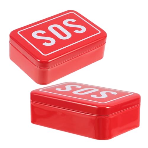 YARNOW Caja De 2 Piezas pequeño contenedor impermeable esenciales para cruceros almacenamiento de medicamentos pequeña bolsa médica bolsa medica hojalata rojo