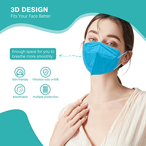 Kn95 Face Masks 50 Pack 5-Ply Breathable Safety Respirator Multicolor Cup Dust Disposable Kn95 Mask #TOP2