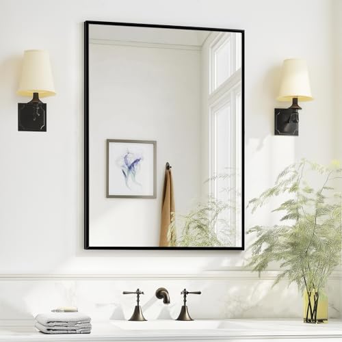 Sunniry Bathroom Vanity Mirror 16x24 inch Black Bathroom Mirror