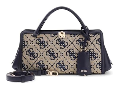 GUESS borsa a tracolla borsetta Audrey Logo Girlfriend Satchel Navy Logo blu scuro