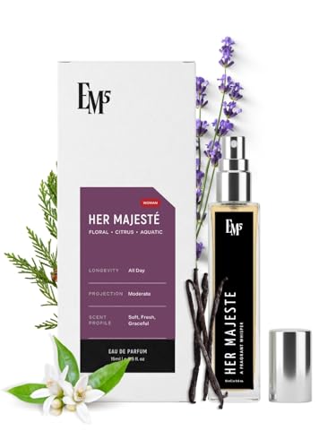 Image of EM5 Her Majeste Perfume for Women | Floral Citrus Fresh Spicy Fragrance | Eau de Parfum Spray | Luxury Gift for Her | 15ml