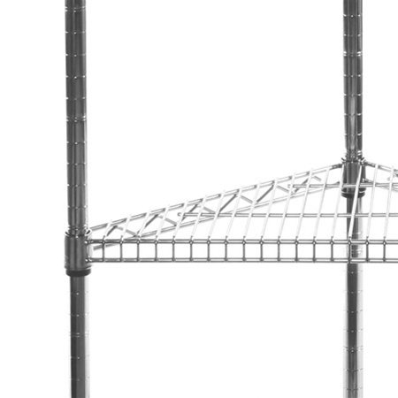 Shelving Inc. 18" Triangle Corner Wire Shelving With 4 Tier Shelves - 54" H, Weight Capacity 800Lbs Per Shelf #TOP1