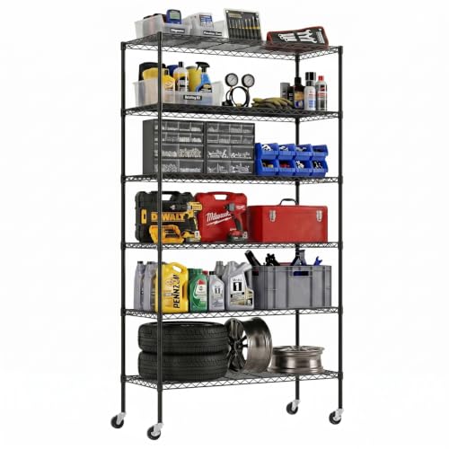 BestOffice 6-Tier Mobile Wire Shelving