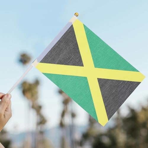 Banderas de Jamaica de poliéster ligeras y resistentes de mano 5