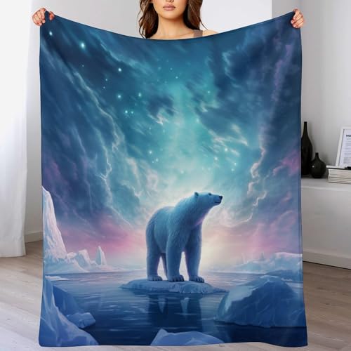 Couverture polaire ours impression 3D linge de lit couvre-lit flannel - 2