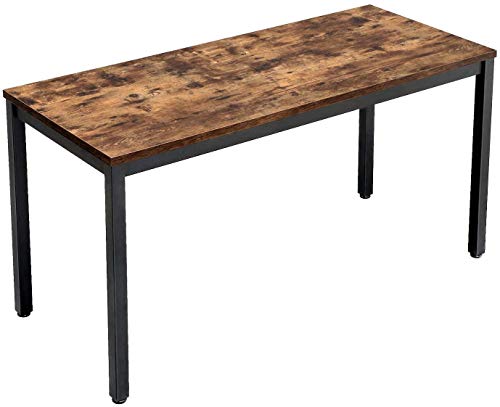 VASAGLE Industrial Computer Writing Desk, 55 Inch Office Study Desk for Laptops, Table for Office Study Living Room, Sturdy Metal Frame, Easy to Assemble, Rustic Brown VASAGLE Industrial Computer Writing Desk, 55 Inch Office Study Desk for Laptops, Table for Office Study Living Room, Sturdy Metal Frame, Easy to Assemble, Rustic Brown