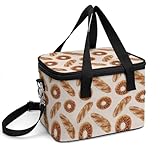 Morbuy Isolierte Kühltasche, 8L Coolerbag mit Schulterriemen, 3D-Brotdruck Tragbare Picknickbag, Wiederverwendbare Lunchtasche Thermotasche für Strand, Reise, Camping (Baguettes,25x19x17cm)