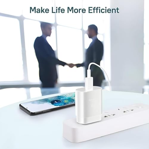 Image of 25W Type C Original Charger Compatible with Samsung Galaxy A16 /M05 /A05 /A35 /M35 /F05 /M15, F15 /A15 /A14 /M14 /F14 /A34 /M34 /F34 /S25 /S24 /S23 /S23 fe /Z fold /flip /6 /5 /4 /3, Fast Charge for Tab USB C Adapter, White