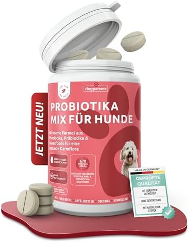 Prä & Probiotika Hund [MADE IN GERMANY, ZUCKERFREI & LABORGEPRÜFT] Darmkur mit 670 Mrd. KBE & Präbiotika – stärkt Darmflora & Verdauung – ideal nach Wurmkur, Grasfressen & Sodbrenn