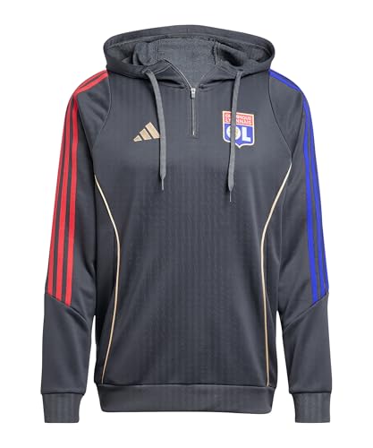 adidas Performance Olympique Lyon Sweat à capuche d'entraînement, gris, S pour homme
