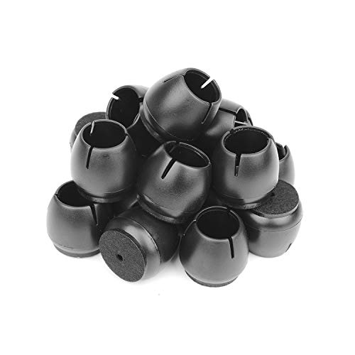 Anwenk 1” Chair Leg Floor Protectors For 1 To 1-3/16 Inch Round Chair Legs, Silicone Small Chair Leg Caps Best Chair Leg Tips, Color Black,16 Pack #TOP6