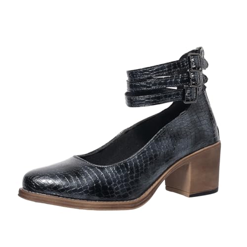 Womens Ankle Strap Chunky Heel Booties Ankle Strap Goth Buckle Back Zipper Pumps Dress Sandals Closed Toe Mary Janes Pumps