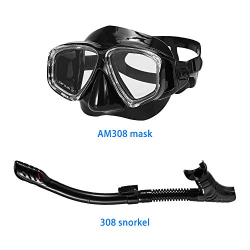 óculos de mergulho,Lianai Adultos Freediving Máscara Snorkel Set Anti-nevoeiro Mergulho Óculos de Me