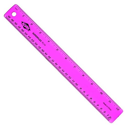 Alvin, FL14, Plastic Superflex Ruler, Flexible and Virtually Indestructible - 12 Inches