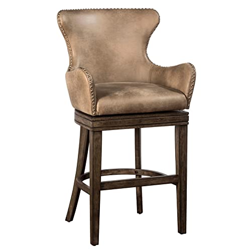 Butaco contemporáneo Hillsdale Caydena de cuero sintético, 44,25 pulgadas, color gris/cafés miniatura 1