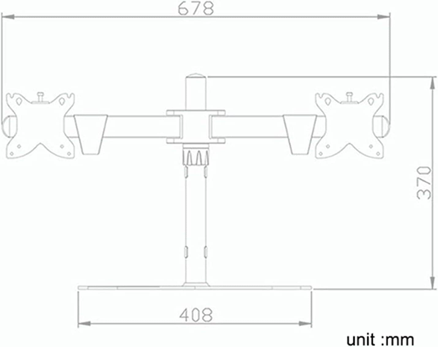 Dual Monitor Stand with Metal Base, Mounts 2 Screens Up to 30 Inch and 8kg/17.6 Lbs Each, 75mm & 100mm Compatible VESA TV Mount