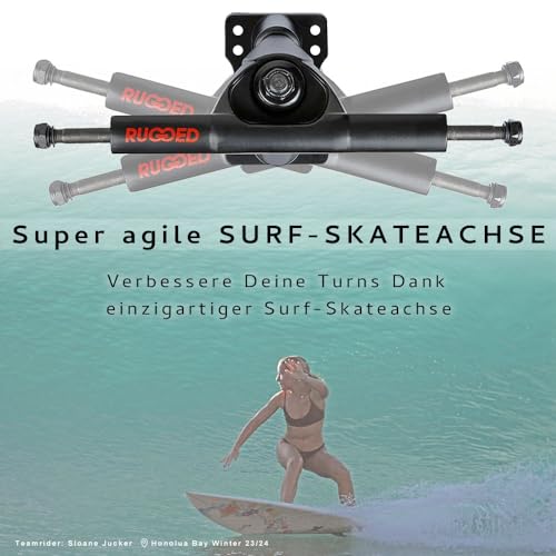 Foto von JUCKER HAWAII Skatesurfer Honu // Surfskate Bambus Board // Bestes Surf-Training // Superbewegliche Surfskate Achse
