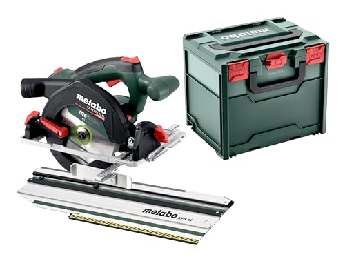 metabo Akku-Handkreissäge KS 18 LTX 57 BL - 18 V, 57 mm Schnitttiefe, 165 mm Sägeblatt-Ø, 5000 U/min - Brushless Motor, Aluminium-Bodenplatte, präzise, leicht, ergonomisch - Mit metaBOX & Kappschiene
