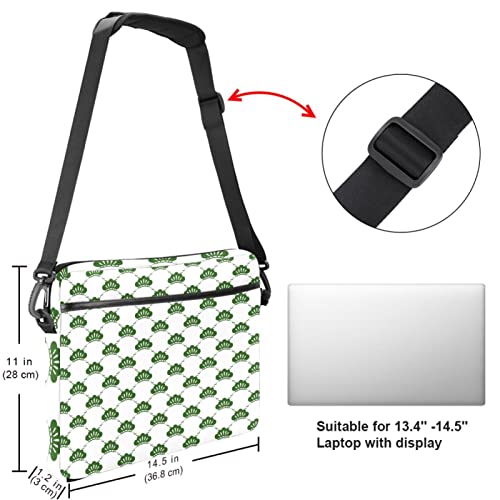 Sac à bandoulière pour ordinateur 13 à 14.5" avec motif crâne japonais et fleurs
