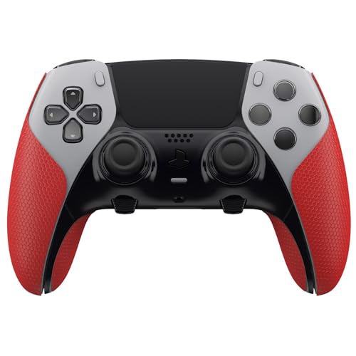 Image of Playvital Grip Sticker for PS5 Edge Wireless Controller, Non-Slip Sweat-Absorbing Professional Textured Rubber Pads Grip Pad Plating for ps5 Edge Controller (Red)