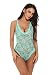 Barelove Women Halter Lingerie One Piece Lace Jumpsuit Flexible Bodysuit Nightdress (Middle, Green)