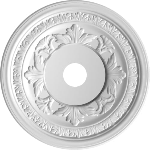 Image of Ekena Millwork 22 inchOD x 3 1 /2 inchID x 1 inchP Baltimore Thermoformed PVC Ceiling Medallion (Fits Canopies up to 7 3 /4 inch), Aged Dark Steel