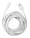 26ft Power Extension Cable Compatible with Wyze Cam, Zmodo, Blink Mini, Oculus Go, Kasa Cam, Yi Home Security Camera in Outdoor Indoor, Long Micro USB Cord White