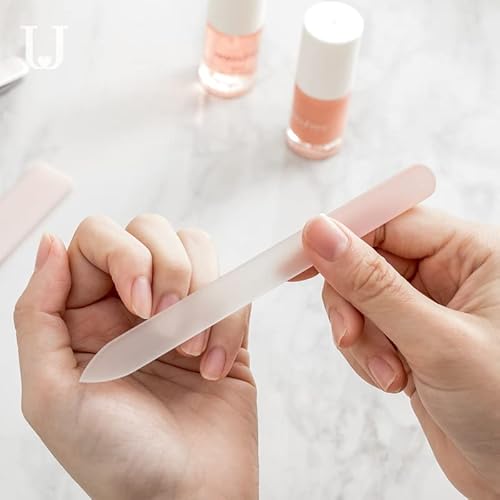 Crystal Glass Nail File Set 6Pcs Nail Art Manicure Device Tool File Premium Finger Nail Pedicure Art File And Buffer Kit, Great Gift Idea For Women & Girls (Clear Nail File) #TOP3