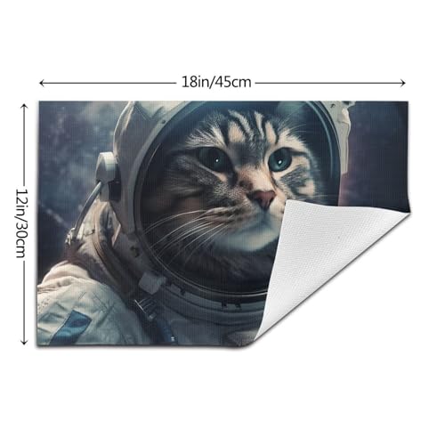 Set de table PVC anti-chaleur antidérapant chat de l'espace lavable