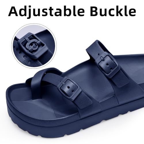 Image of Goosecret Women's Platform Sandals with Arch Support Comfortable Foam Slides Summer Beach Sandals with Adjustable Buckle