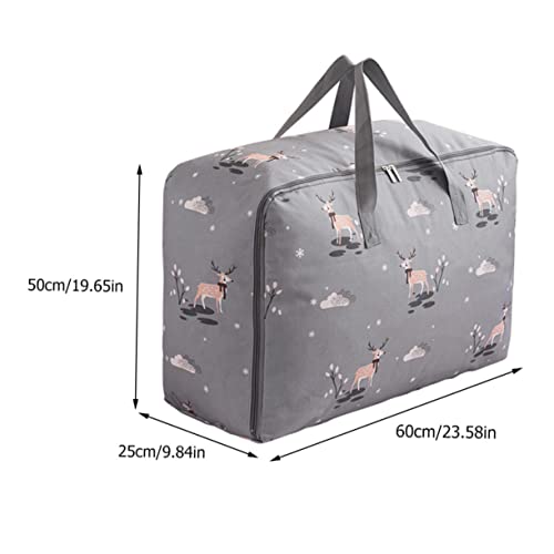 PRETYZOOM 1pc Creative Oxford Cloth Clothing Storage Bag for Quilts Household Items Capacity Wear-resistant Moving Pouch for Home Dormitory Use Gray3