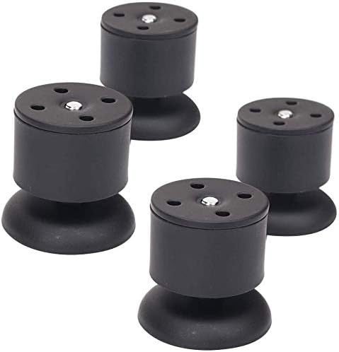 Set of 4 Cabinet Legs Metal Furniture Legs Desk Table Legs Metal Round Black Sofa Leg with Stainless Steel Screws for Home Kitchen