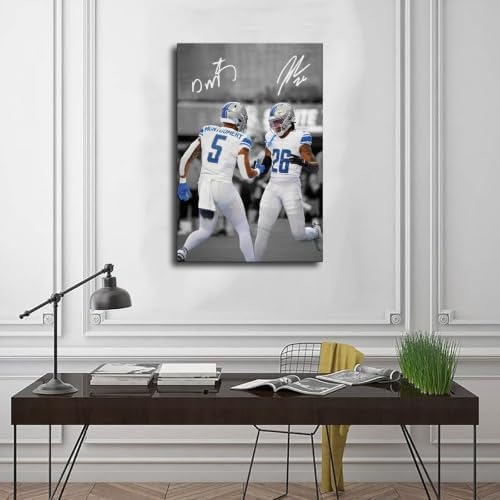 Kvsyaw David Montgomery Jahmyr Gibbs Canvas Poster — view 2