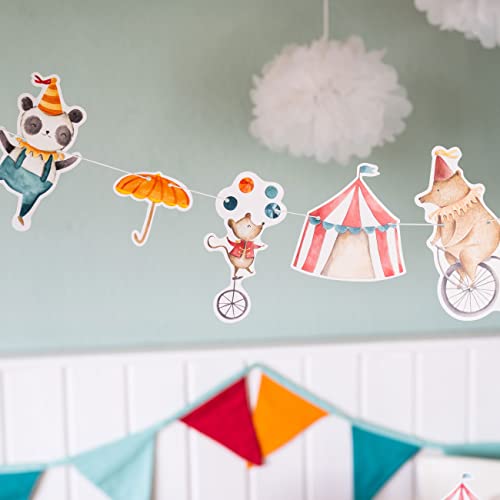 Papierdrachen Girlande Geburtstag - Zirkus - Deko für Kindergeburtstag - 10 m Partygirlande für Deine Feier - für Mädchen und Jungen - Party Deko Geburtstagsdeko Set 3